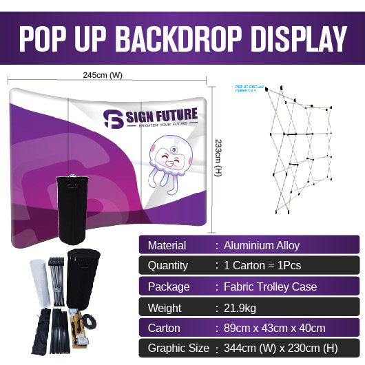 Display System -  Pop Up Backdrop Display (Curve) (Soft Case)