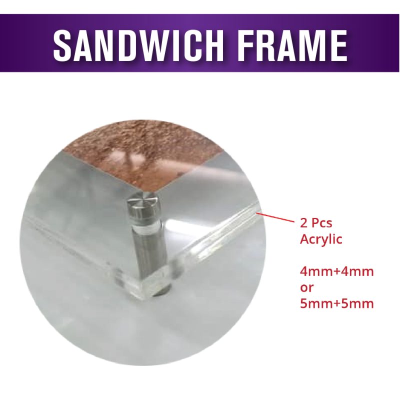 Acrylic Sheet - Acrylic Sandwich Frame (with Boltnut)