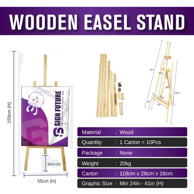 Display System - Wooden Easel Stand