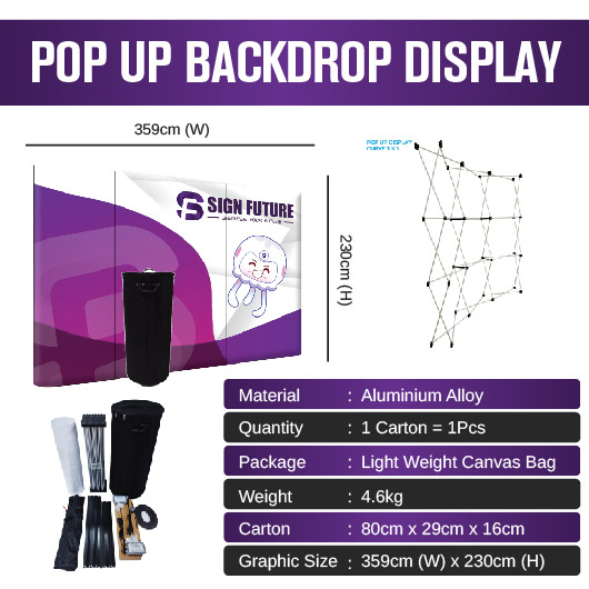 Display System -  Pop Up Backdrop Display (Straight) (Soft Case)