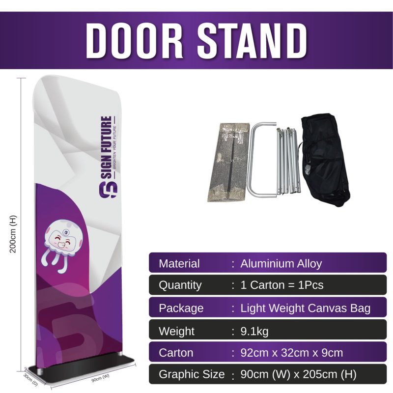 Fabric Display - Tension Fabric Door Stand 90cm x 205cm